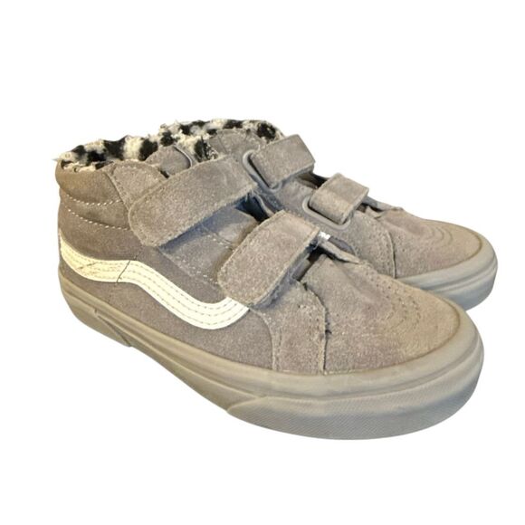 Vans Grey suede Sherpa lined boys shoes size 13.5 - Picture 1 of 9